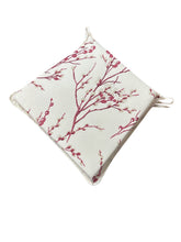 Load image into Gallery viewer, Laura Ashley Pussy Willow Cranberry Tapered Seat Pads For Garden, Patio, Kitchen, Dining