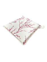 Load image into Gallery viewer, Laura Ashley Pussy Willow Cranberry Tapered Seat Pads For Garden, Patio, Kitchen, Dining