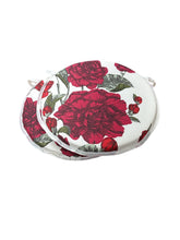 Load image into Gallery viewer, Laura Ashley Rosalie Cranberry Set Of 2 Round Bistro Patio Seat Pads