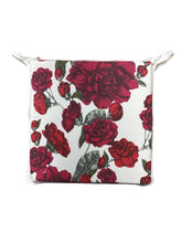 Load image into Gallery viewer, Laura Ashley Rosalie Cranberry Square Tie-On Seat Pads Dining/Patio/Garden/Kitchen