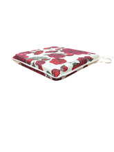 Load image into Gallery viewer, Laura Ashley Rosalie Cranberry Square Tie-On Seat Pads Dining/Patio/Garden/Kitchen