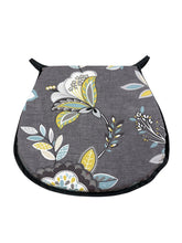 Load image into Gallery viewer, Octavia Charcoal D-Shaped Seat Pads For Garden, Patio, Kitchen, Dining