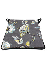 Load image into Gallery viewer, Octavia Charcoal Square Tie-On Seat Pads Dining/Patio/Garden/Kitchen
