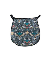 Load image into Gallery viewer, William Morris - Strawberry Thief Tealwood 100% Cotton D-Shaped Seat Pads For Garden, Patio, Kitchen, Dining
