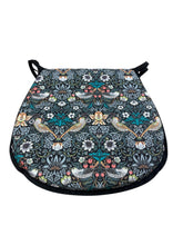 Load image into Gallery viewer, William Morris - Strawberry Thief Tealwood 100% Cotton D-Shaped Seat Pads For Garden, Patio, Kitchen, Dining