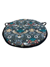 Load image into Gallery viewer, William Morris - Strawberry Thief Tealwood 100% Cotton Round Bistro Seat Pads For Garden, Patio, Bistro, Dining, Kitchen