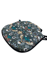 Load image into Gallery viewer, William Morris - Strawberry Thief Tealwood 100% Cotton Small Spindle Back Seat Pads For Garden, Patio, Kitchen, Dining