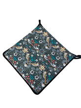 Load image into Gallery viewer, William Morris - Strawberry Thief Tealwood 100% Cotton Square Tie-On Seat Pads Dining/Patio/Garden/Kitchen