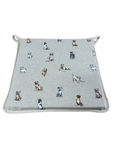 Load image into Gallery viewer, Shabby Dogs Square Tie-On Seat Pads Dining/Patio/Garden/Kitchen