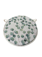 Load image into Gallery viewer, Watercolour Leaves Green Round Bistro Seat Pad For Garden/Patio