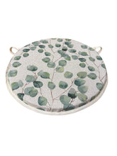 Load image into Gallery viewer, Watercolour Leaves Green Round Bistro Seat Pad For Garden/Patio