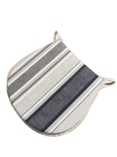 Load image into Gallery viewer, Luella Stripe Natural D-Shaped Seat Pads For Garden, Patio, Kitchen, Dining