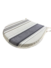 Load image into Gallery viewer, Luella Stripe Natural D-Shaped Seat Pads For Garden, Patio, Kitchen, Dining