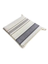 Load image into Gallery viewer, Luella Stripe Natural Square Tie-On Seat Pads Dining/Patio/Garden/Kitchen
