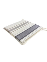 Load image into Gallery viewer, Luella Stripe Natural Square Tie-On Seat Pads Dining/Patio/Garden/Kitchen