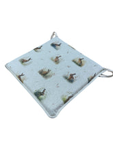 Load image into Gallery viewer, Country Hares Square Tie-On Seat Pads Dining/Patio/Garden/Kitchen