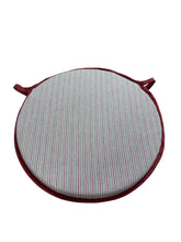Load image into Gallery viewer, Regency Ticking Stripe Red Round Bistro Seat Pad For Garden/Patio 12" 14" 16"