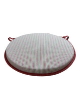 Load image into Gallery viewer, Regency Ticking Stripe Red Round Bistro Seat Pad For Garden/Patio 12" 14" 16"