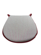 Load image into Gallery viewer, Regency Ticking Stripe Red D-Shaped Seat Pads For Garden, Patio, Kitchen, Dining