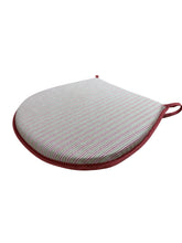 Load image into Gallery viewer, Regency Ticking Stripe Red D-Shaped Seat Pads For Garden, Patio, Kitchen, Dining