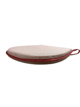 Load image into Gallery viewer, Regency Ticking Stripe Red D-Shaped Seat Pads For Garden, Patio, Kitchen, Dining