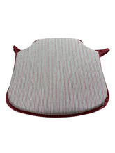 Load image into Gallery viewer, Regency Ticking Stripe Red Small Spindle Back Seat Pads For Garden, Patio, Kitchen, Dining
