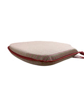 Load image into Gallery viewer, Regency Ticking Stripe Red Small Spindle Back Seat Pads For Garden, Patio, Kitchen, Dining