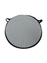 Load image into Gallery viewer, Regency Ticking Stripe Black Round Bistro Seat Pad For Garden/Patio 12" 14" 16"