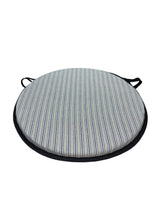 Load image into Gallery viewer, Regency Ticking Stripe Black Round Bistro Seat Pad For Garden/Patio 12" 14" 16"