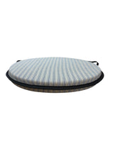 Load image into Gallery viewer, Regency Ticking Stripe Black Round Bistro Seat Pad For Garden/Patio 12" 14" 16"