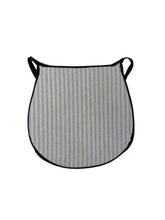 Load image into Gallery viewer, Regency Ticking Stripe Black D-Shaped Seat Pads For Garden, Patio, Kitchen, Dining