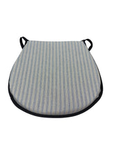 Load image into Gallery viewer, Regency Ticking Stripe Black D-Shaped Seat Pads For Garden, Patio, Kitchen, Dining