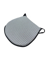 Load image into Gallery viewer, Regency Ticking Stripe Black D-Shaped Seat Pads For Garden, Patio, Kitchen, Dining