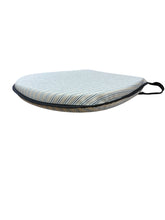 Load image into Gallery viewer, Regency Ticking Stripe Black D-Shaped Seat Pads For Garden, Patio, Kitchen, Dining