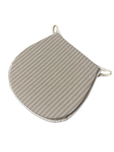 Load image into Gallery viewer, Regency Ticking Stripe Natural D-Shaped Seat Pads For Garden, Patio, Kitchen, Dining