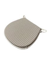 Load image into Gallery viewer, Regency Ticking Stripe Natural D-Shaped Seat Pads For Garden, Patio, Kitchen, Dining