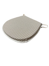 Load image into Gallery viewer, Regency Ticking Stripe Natural D-Shaped Seat Pads For Garden, Patio, Kitchen, Dining