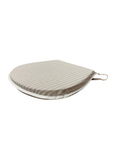 Load image into Gallery viewer, Regency Ticking Stripe Natural D-Shaped Seat Pads For Garden, Patio, Kitchen, Dining