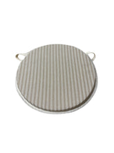 Load image into Gallery viewer, Regency Ticking Stripe Natural Round Bistro Seat Pad For Garden/Patio 12" 14" 16"