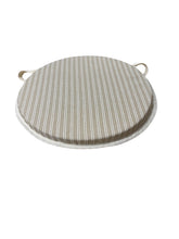 Load image into Gallery viewer, Regency Ticking Stripe Natural Round Bistro Seat Pad For Garden/Patio 12" 14" 16"