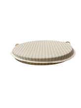 Load image into Gallery viewer, Regency Ticking Stripe Natural Round Bistro Seat Pad For Garden/Patio 12" 14" 16"