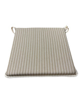Load image into Gallery viewer, Regency Ticking Stripe Natural Square Tie-On Seat Pads Dining/Patio/Garden/Kitchen