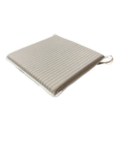 Load image into Gallery viewer, Regency Ticking Stripe Natural Square Tie-On Seat Pads Dining/Patio/Garden/Kitchen