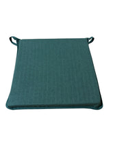 Load image into Gallery viewer, Tweedie Forest Green Square Tie-On Seat Pads