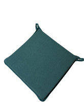 Load image into Gallery viewer, Tweedie Forest Green Square Tie-On Seat Pads