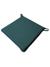 Load image into Gallery viewer, Tweedie Forest Green Square Tie-On Seat Pads