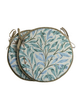 Load image into Gallery viewer, William Morris - Willow Bough Seaspray Tapestry Set Of 2 Round Bistro Seat Pads