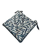 Load image into Gallery viewer, William Morris - Willow Bough Ebony Tapestry Square Tie-On Seat Pads Dining/Patio/Garden/Kitchen