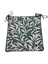 Load image into Gallery viewer, William Morris - Willow Bough Ebony Tapestry Tapered Seat Pads For Garden, Patio, Kitchen, Dining