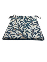 Load image into Gallery viewer, William Morris - Willow Bough Ebony Tapestry Tapered Seat Pads For Garden, Patio, Kitchen, Dining